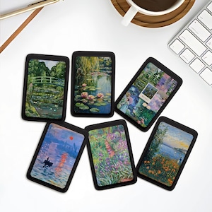 Monet Waterlilies MagSafe Wallet, Leather Magnetic iPhone Card Case Holder