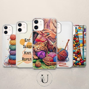Stricken Handytasche Garnabdeckung für iPhone 16 Pro,15,14,13,12, Google Pixel 9, 8, 7A, 6A, Samsung Galaxy S25 Ultra, S25,A36, A56, A26