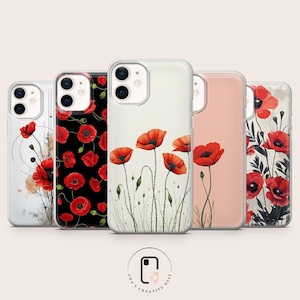 Mohnblumen Handyhülle: Stoßfeste TPU Gelhülle für iPhone, Samsung & Pixel
