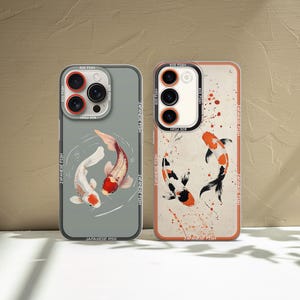 Japanese Koi Phone Case Personalised Cover for iPhone 16Pro Max, 15, 14 Plus, 13mini, 12, Samsung S25Ultra, S24Fe, S23Fe, A56, A55, A36, A15