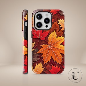 Maple leaves phone case Fall Aesthetic TOUGH Cover for iPhone 16 Pro Max, 15 Plus,14,13,12,11, XS Samsung S24,S23,A55,A54,S25 Pixel 9Pro,8