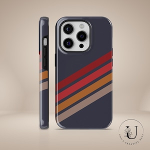 Retro stripes phone case Aesthetic TOUGH Cover for iPhone 16 Pro Max, 15 Plus,14,13, 12,11, XS Samsung S24,S23,A55, A54, S25 Pixel 9Pro,8