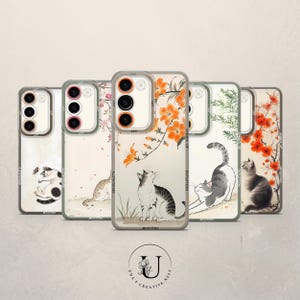 Gray Kitty Cat Phone Case: Personalized Floral Cover iPhone, Samsung