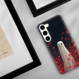 Spooky Ghost Phone Case: Halloween Floral Cover, Soft Gel TPU für iPhone, Samsung & Pixel
