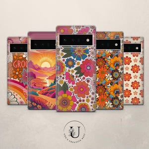 retro Groovy Phone Case Vintage Cover for Google Pixel 10,9, 8,8Pro,7Pro,7A Samsung Galaxy S24 Ultra, S23fe,A05 A55 A35 iPhone 17,16,15,14