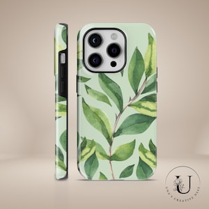 Sage green phone case Minimalist Botanical TOUGH Cover for iPhone 16 Pro Max, 15 Plus,14,13, 12,11 Samsung S24,S23,A55, A54,S25 Pixel 9Pro,8