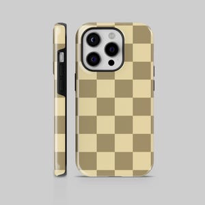 Wytrzymałe etui w kratkę w kolorze szałwiowej zieleni do iPhone&#39;a, Samsunga i Pixela