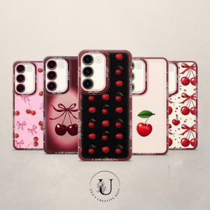 Cherry Summer Phone Case Cute Berry Personalized Cover for Samsung S25Ultra, S24Fe,S23Fe,A56,A55,A36 iPhone 16Pro Max,15,14 Plus,13,12
