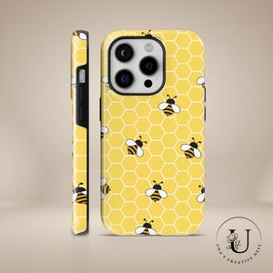 Honeycomb Honey Bee Tough Phone Case for iPhone, Samsung & Pixel