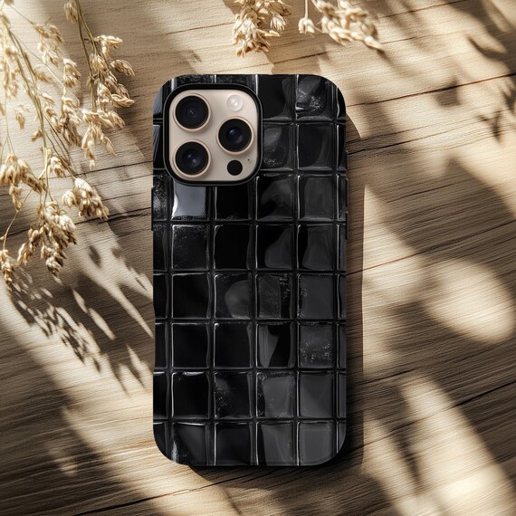 Black Glass Mosaic Tile Phone Case Artistic Texture Protective Tough Cover  - Etsy Israel
