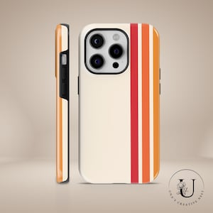 Retro stripes phone case Aesthetic TOUGH Cover for iPhone 16 Pro Max, 15 Plus,14,13, 12,11, XS Samsung S24,S23,A55, A54, S25 Pixel 9Pro,8