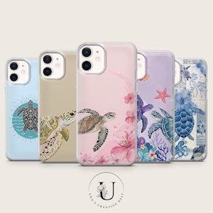 Custodia per telefono a forma di tartaruga, minimalista, per iPhone 16 Pro, 15, 14, 13, 12, Google Pixel 9, 8, 7A, 6A, Samsung Galaxy S25 Ultra, S25, A36, A56, A26