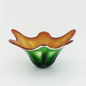 Large Mid Century Murano Glass Bowl in Alfredo Barbini Style
