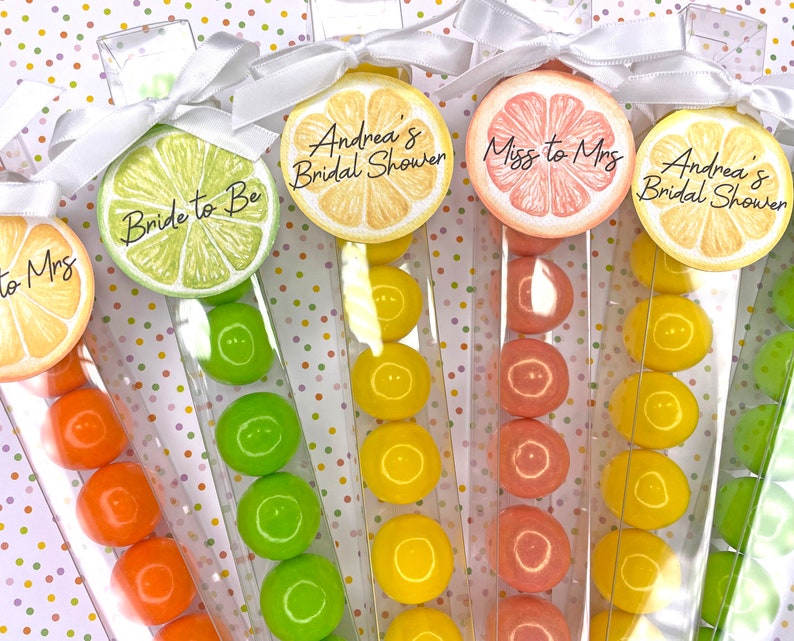 Citrus Bridal Shower Favors 6 Gumball Favors for Orange Etsy