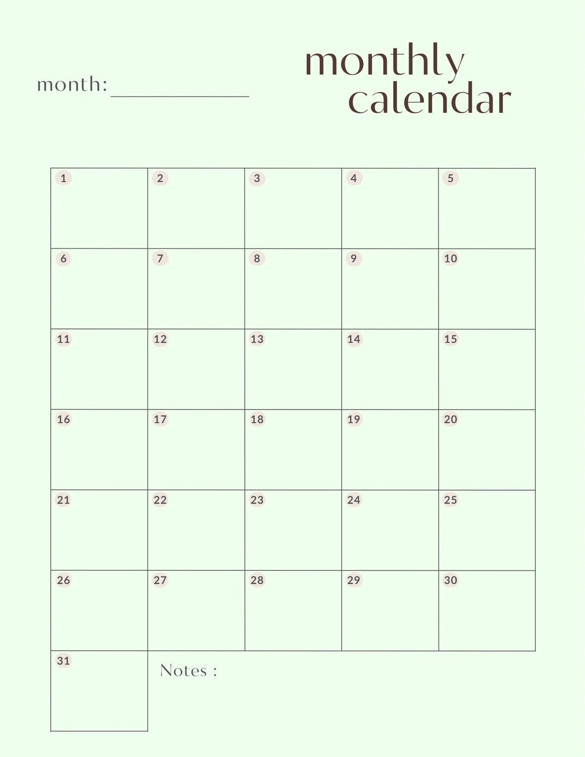 Computer Fillable Calendar Digital and Fillable Monthly Calendar PDF - Etsy
