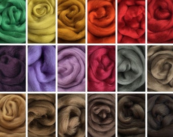 DHG Extra Fine Merino Wool Roving / Tops, 19 Micron Merino, 100 g, 18 Colours