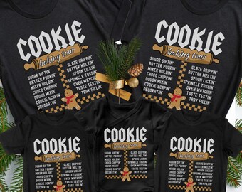 Family Christmas Cookie Crew Shirts, Matching Holiday Baking Shirts, Christmas Gift for Baker, Group Cookie Shirts, Funny Cookie Lover Gift