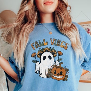 Retro Fall Shirt, Halloween Comfort Colors Shirt, Fall Vibes Halloween ...