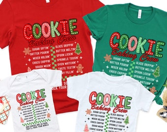 Family Christmas Cookie Crew Shirts, Matching Holiday Baking Shirts, Christmas Gift for Baker, Group Cookie Shirts, Funny Cookie Lover Gift