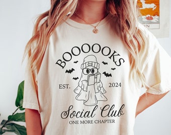 Halloween-shirt lezen, Ghost Books-shirt, shirt Halloween-leraar, herfstbibliothecariscadeau, leesgrage Halloween-shirt, Halloween-cadeau boekenliefhebber