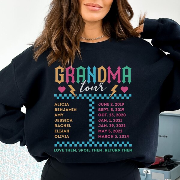 Personalized Grandma Shirt Custom Grandmother Shirt Grandkids Name Shirt, Custom Grandma Gift, Customized Grandma Sweatshirt Childrens Names