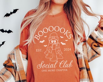 Halloween-shirt lezen, Ghost Books-shirt, shirt Halloween-leraar, herfstbibliothecariscadeau, leesgrage Halloween-shirt, Halloween-cadeau boekenliefhebber