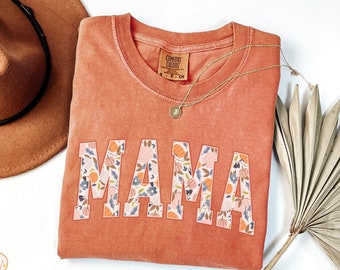Comfort Colors Fall Shirt Mom, Halloween Mom Shirt, Fall Mama Shirt, Cottagecore Pumpkin Shirt for Mom, Mom Gift Thanksgiving Gift for Mom