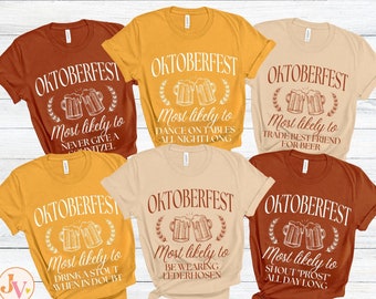 Matching Oktoberfest Shirts Unisex, Most Likely To German Beer Festival Shirts, Group Drinking Shirts, Retro Beer Drinking Shirts for Women