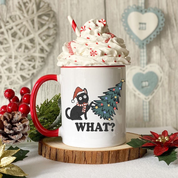 Christmas Cat Mug, Cat Gift, Cat Owner Gift, Funny Cat Coffee Mug, Cat Dad Mug, Cat Mom Gift, Cat Daddy Christmas Gift, Xmas Cat Lover Gift