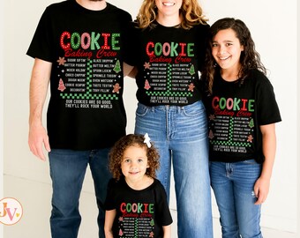 Family Christmas Cookie Crew Shirts, Matching Holiday Baking Shirts, Christmas Gift for Baker, Group Cookie Shirts, Funny Cookie Lover Gift