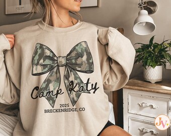 Custom Camp Bach Shirts, Personalized Camping Bachelorette Sweatshirts, Camping Gift for Camper Birthday Shirts, Coquette Camping Shirts