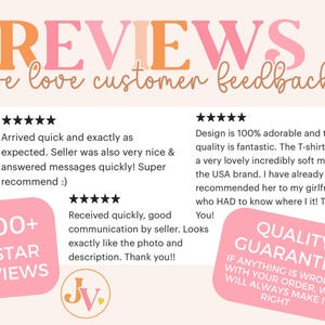May include: A graphic with the word "REVIEWS" in pink and orange, and customer feedback. Includes 5-star reviews, a "Quality Guarantee" and a "1200+ 5-STAR REVIEWS" badge. The image also contains customer testimonials.