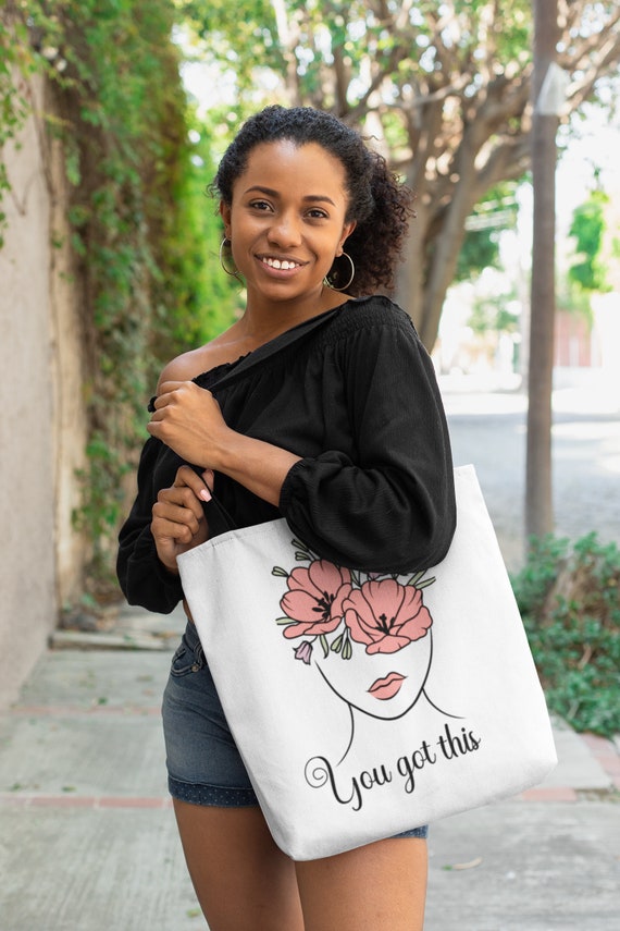 Feminist Flower Tote Bag Floral Tote Bag Aesthetic 