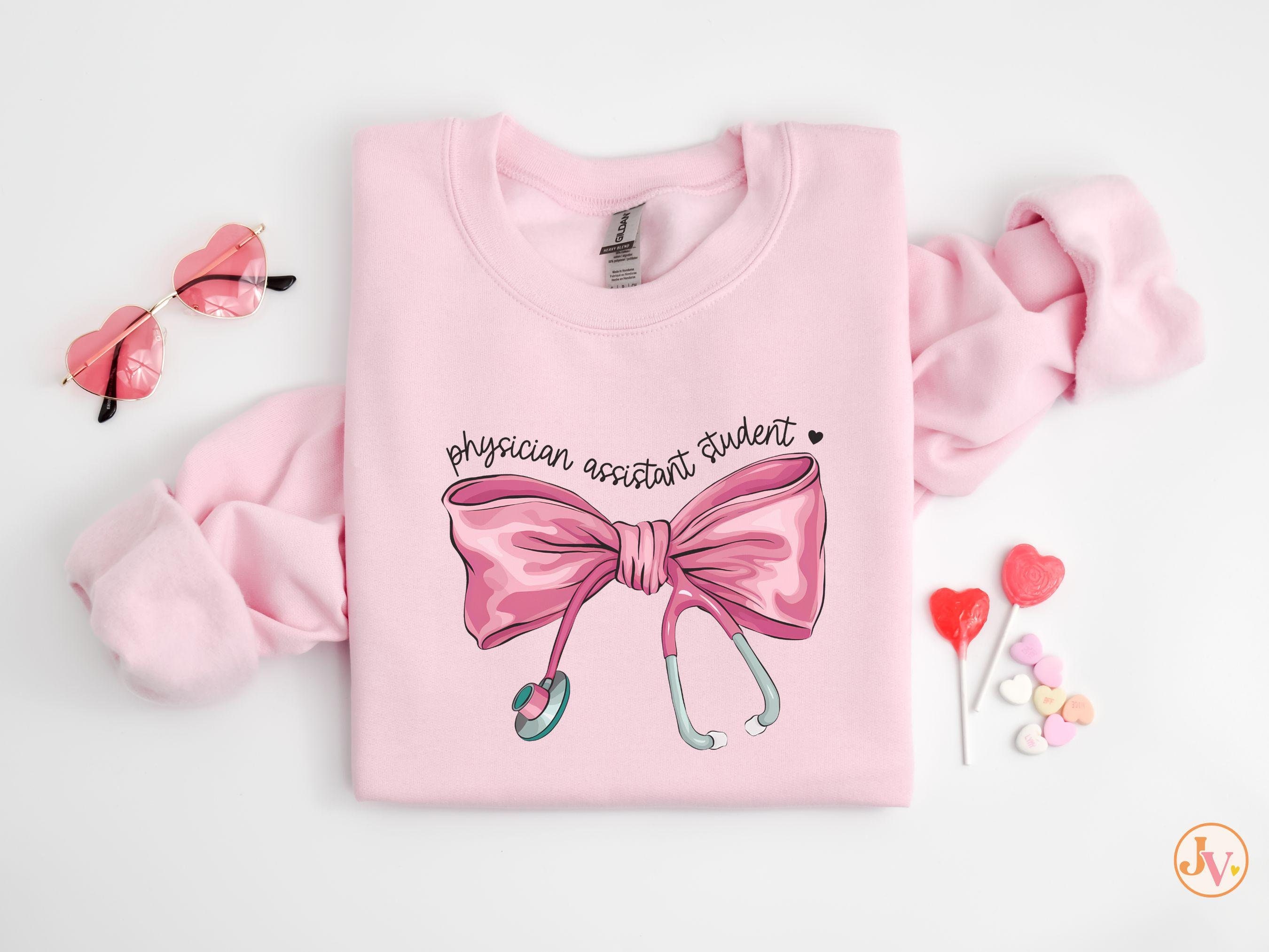 Physician Assistant Student Sweatshirt Women, Coquette PA Student Sweatshirt with Bow, Future PA Gift, PA School Gift Valentine's Day