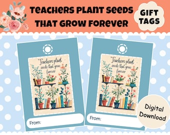 Printable Teacher Gift Tags • End of Year Thank You (PDF)