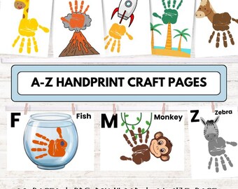ABC Handprint Art: A-Z Alphabet Craft Activity (PDF)