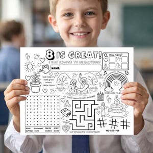 LDS Baptism Activity Sheet | "8 Is Great" Coloring Page (Digital Download)