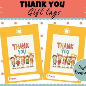 Printable Teacher Thank You Gift Tags • Teacher Appreciation • Thanksgiving • End of Year Gift Tags • Digital Download • Teacher gift • PDF