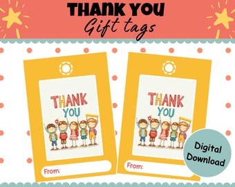 Printable Teacher Thank You Gift Tags: Appreciation Gift (PDF)