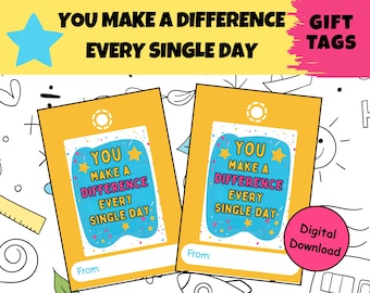 Teacher Appreciation Gift Tags: Printable Thank You Cards (PDF)