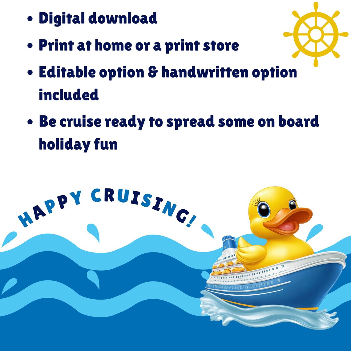 Printable Cruising Duck Tags Editable Template (digital Download) Etsy