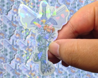Magical Sword of Legend Vinyl Sticker | Waterproof holographic sticker