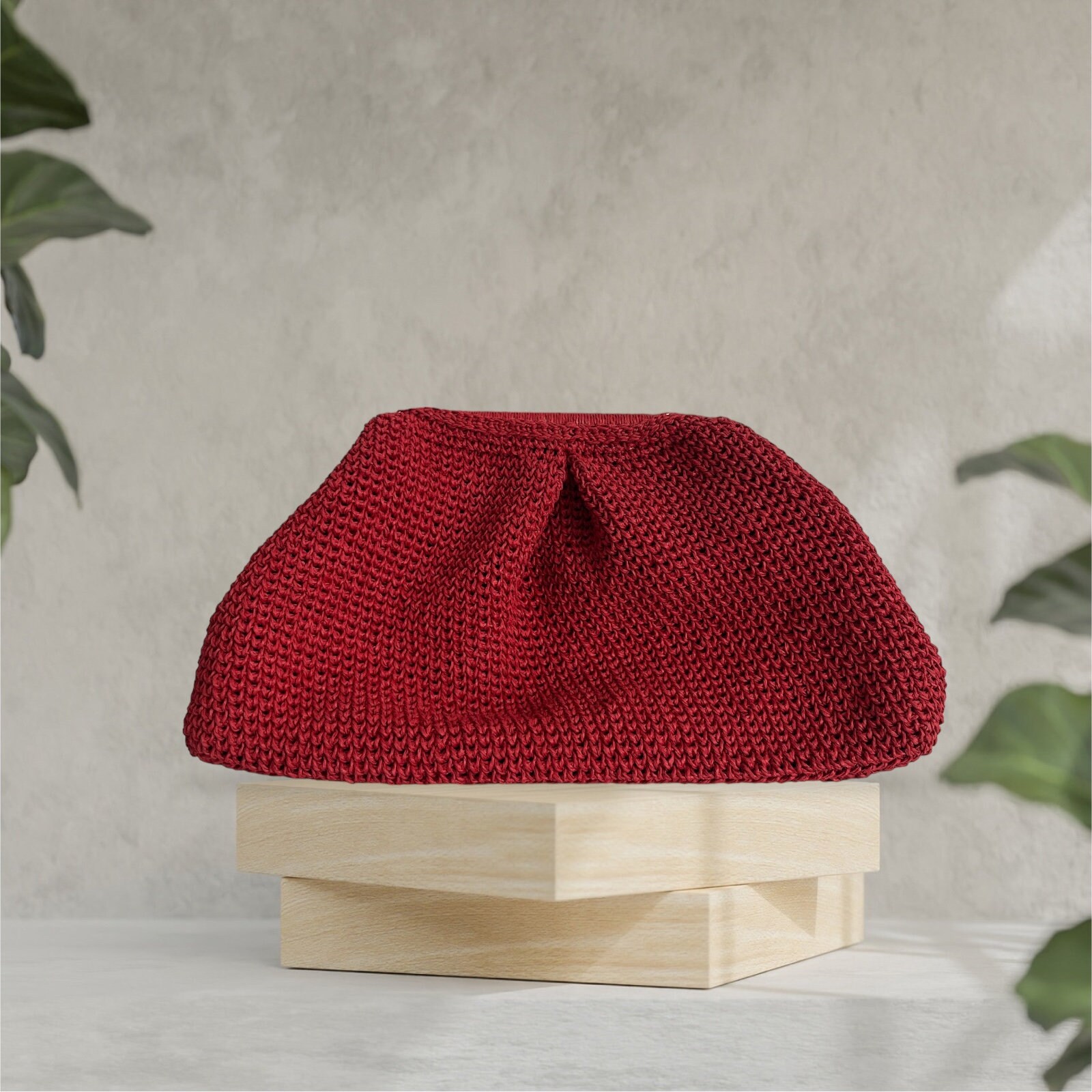 Handmade Straw Woven Clutch Bag, Crochet Women's Raffia Clutch Bag