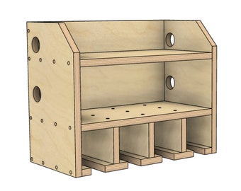 4 Slot Cordless Power Tool Storage Shelf Woodworking Plans (PDF)