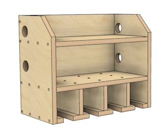 Drill Holder Woodworking Plans: 4-Slot Power Tool Organizer (PDF)