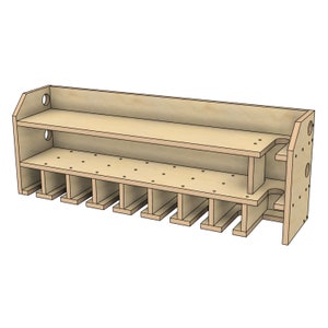 9 Slot DIY Cordless Power Tool Storage Shelf Woodworking Plans, Cordless Drill Holder with Reciprocating Saw Slot, DIY Woodworking Plans