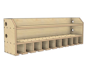 Drill Holder Woodworking Plans: 10-Slot Power Tool Organizer (PDF)