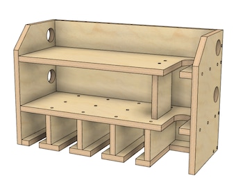Drill Holder Woodworking Plans: 5-Slot Power Tool Organizer (PDF)
