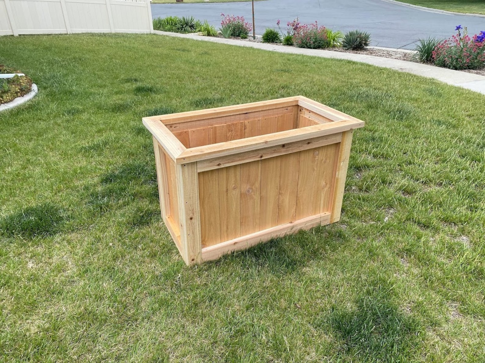 Cedar Raised Planter Box Plans DIY Woodworking Garden Planter Etsy