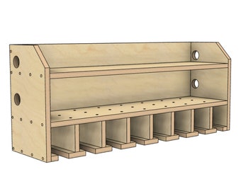 Drill Holder Woodworking Plans: 8-Slot Power Tool Organizer (PDF)